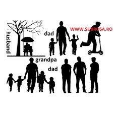 GRANDPAFA2Z siluete barbat sot  tata bunic Husband Dad Grandpa foaie de zahar imagini comestibile 29x20cm